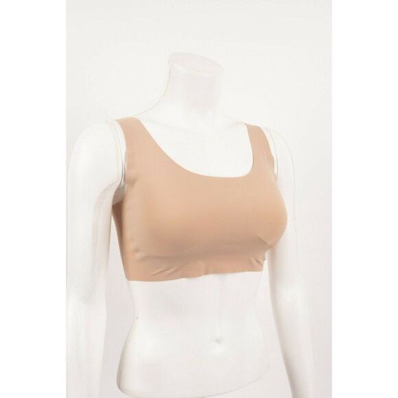 Lot 2 Rhonda Shear Bras Seamless SzS Tan Blue Remove Pads Nylon Spandex 9595x2 - Picture 11 of 12